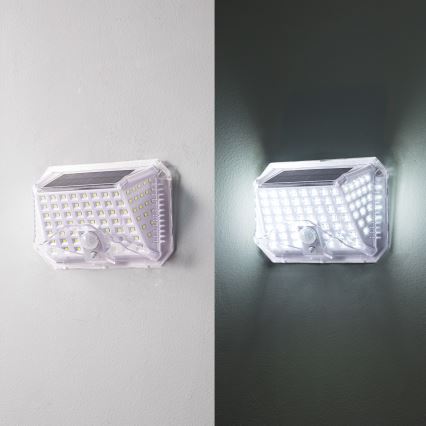 Brilagi - LED Solarna zidna svjetiljka sa senzorom WALLIE LED/4W/5,5V 1200 mAh 6500K IP64 srebrna