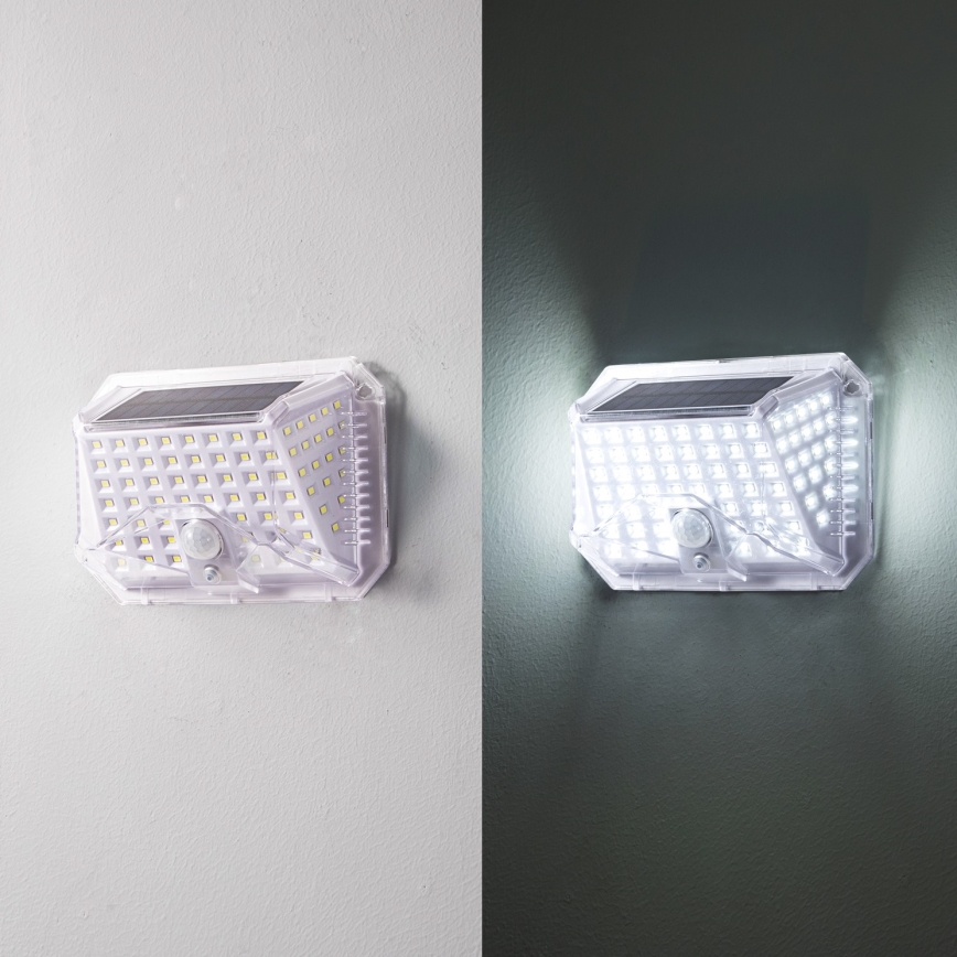 Brilagi - LED Solarna zidna svjetiljka sa senzorom WALLIE LED/4W/5,5V 1200 mAh 6500K IP64 srebrna