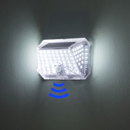 Brilagi - LED Solarna zidna svjetiljka sa senzorom WALLIE LED/4W/5,5V 1200 mAh 6500K IP64 srebrna