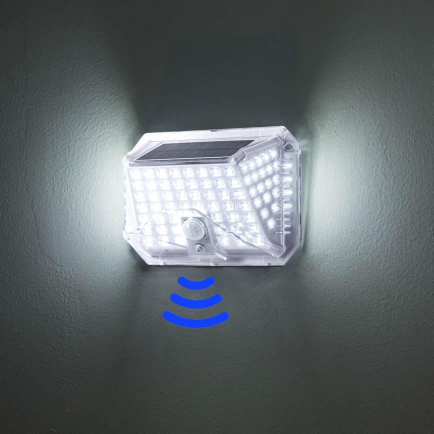 Brilagi - LED Solarna zidna svjetiljka sa senzorom WALLIE LED/4W/5,5V 1200 mAh 6500K IP64 srebrna