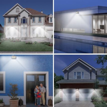 Brilagi - LED Solarna zidna svjetiljka sa senzorom WALLIE LED/4W/5,5V 1200 mAh 6500K IP64 srebrna