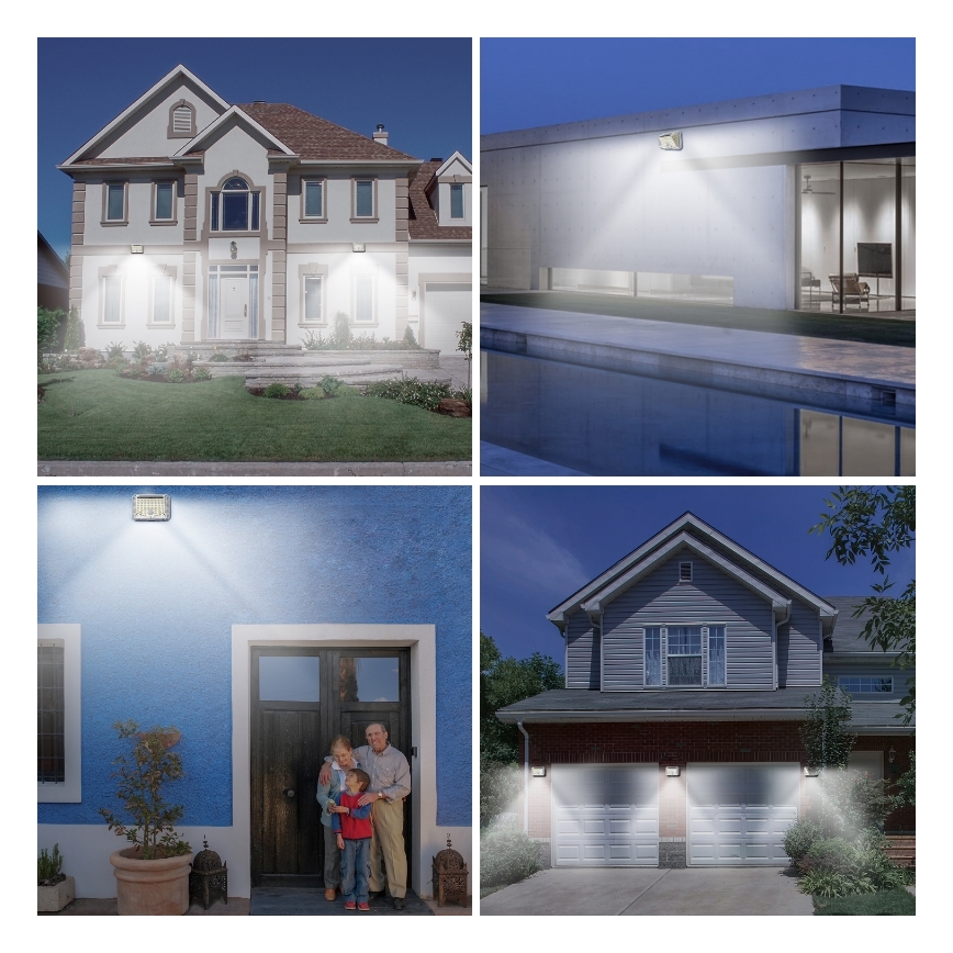 Brilagi - LED Solarna zidna svjetiljka sa senzorom WALLIE LED/4W/5,5V 1200 mAh 6500K IP64 srebrna