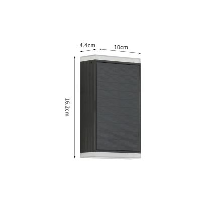 Brilagi - LED Solarna zidna svjetiljka SUNCE GUARD LED/2W/3,7V 2000 mAh IP45