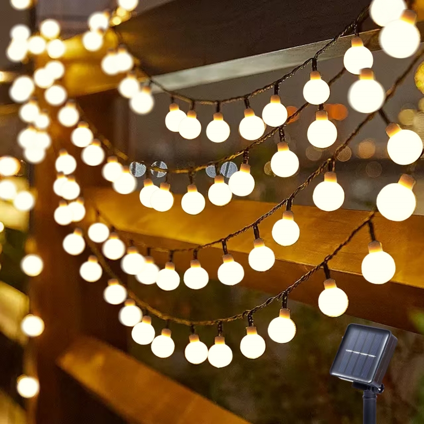 Brilagi - LED Solarni dekorativni lanac BUBBLE 200xLED/8 funkcija 20m IP65 topla bijela 800 mAh