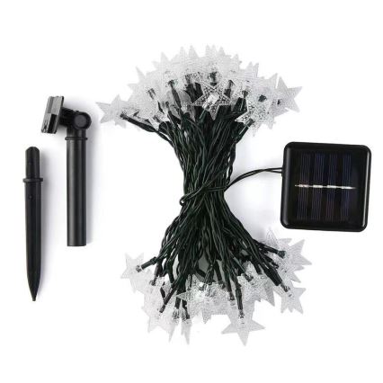 Brilagi - LED Solarni dekorativni lanac STARS 50xLED/8 funkcija 7m IP65 topla bijela 600 mAh
