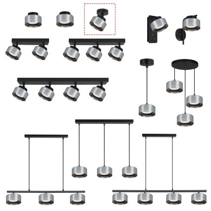 Brilagi - LED Spot svjetiljka AURA LUX 1xGX53/30W/230V Ø 13 cm crna/zadimljena
