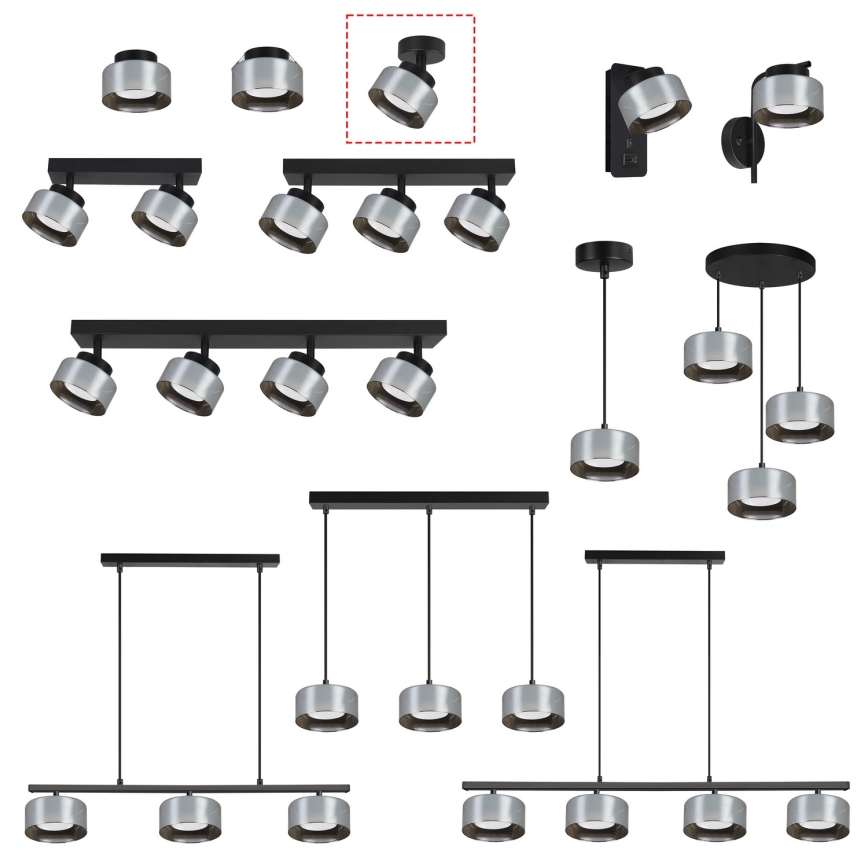 Brilagi - LED Spot svjetiljka AURA LUX 1xGX53/30W/230V Ø 13 cm crna/zadimljena