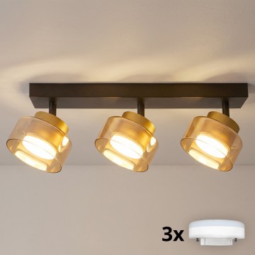 Brilagi - LED Spot svjetiljka AURA LUX 3xGX53/30W/230V crna/zlatna