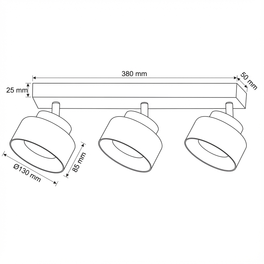 Brilagi - LED Spot svjetiljka AURA LUX 3xGX53/30W/230V crna/zlatna