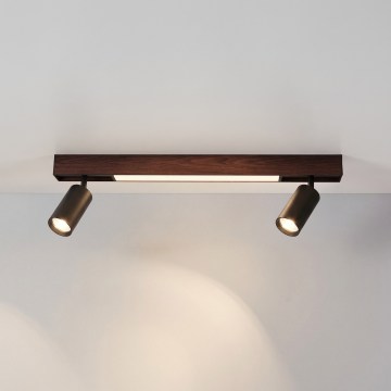 Brilagi - LED spot svjetiljka SELE 2xGU10/30W/230V + LED/15W crna/dekor hrasta