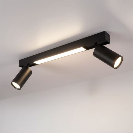 Brilagi - LED spot svjetiljka SELE 2xGU10/30W/230V + LED/15W crna