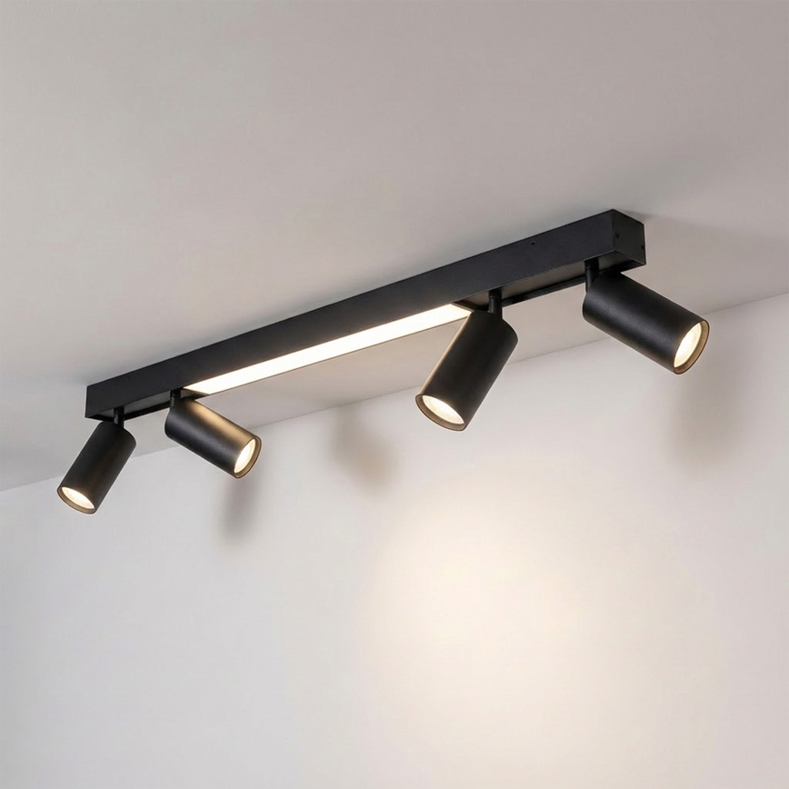 Brilagi - LED spot svjetiljka SELE 4xGU10/30W/230V + LED/20W crna