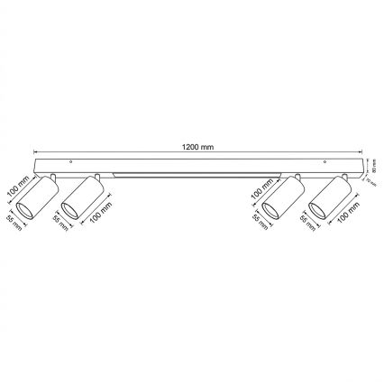 BRILAGI - LED spot svjetiljka SELE 4xGU10/30W/230V + LED/25W crna/dekor trešnje