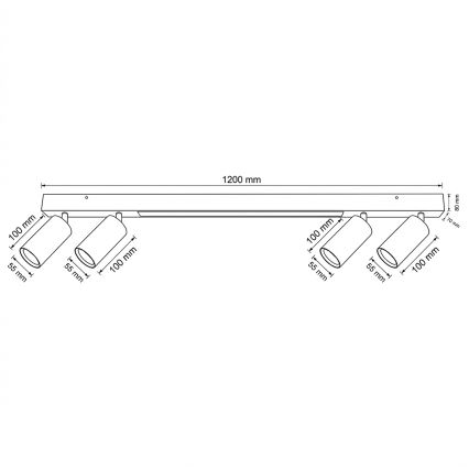 Brilagi - LED spot svjetiljka SELE 4xGU10/30W/230V + LED/25W crna