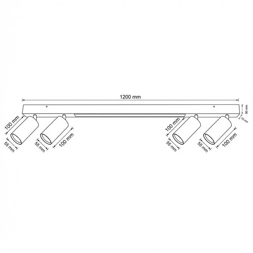 Brilagi - LED spot svjetiljka SELE 4xGU10/30W/230V + LED/25W crna