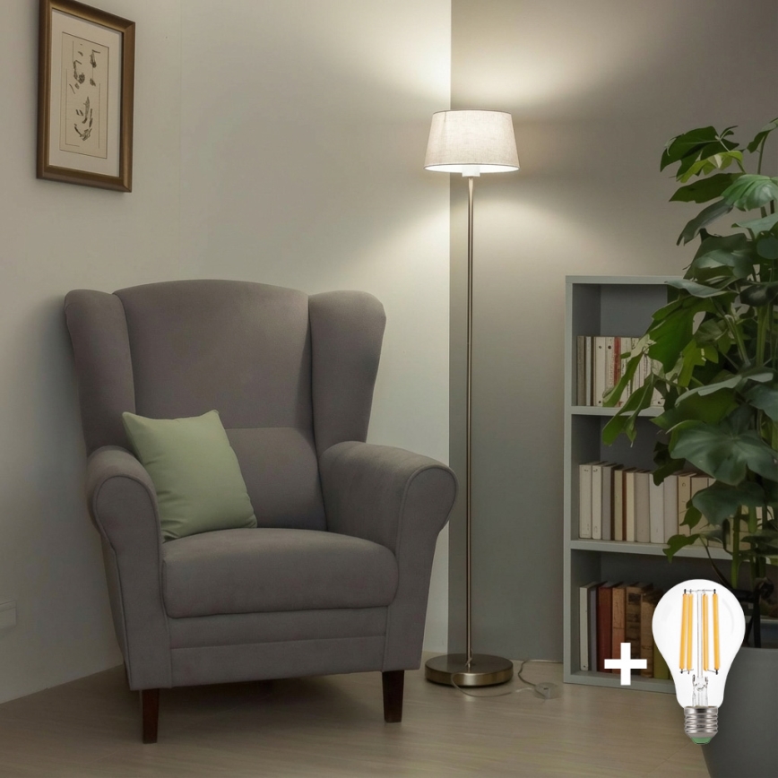 Brilagi - LED stajaća lampa CERIA 1xE27/40W/230V Ø 30 cm bijela/matirani krom