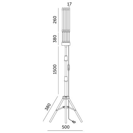 Brilagi - LED podesiva fleksibilna podna lampa za uzgoj biljaka VITABLOOM 4xLED/7,5W/230V crna