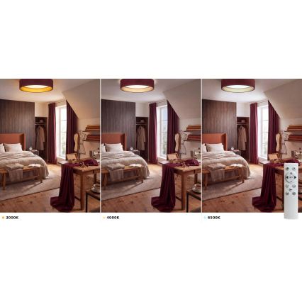 Brilagi - LED prigušivo stropno svjetlo VELVET SMART VARI LED/36W/230V 3000-6500K Ø 55 cm bordo/zlatna + daljinski upravljač