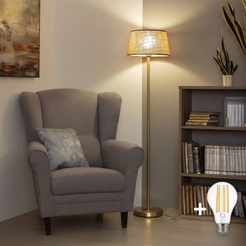 Brilagi - LED stojeća lampa CERIA 1xE27/20W/230V Ø 35 cm bež/zlatna