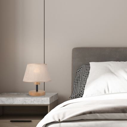 Brilagi - LED Stolna lampa ANTHONY 1xE14/40W/230V hrast/bež