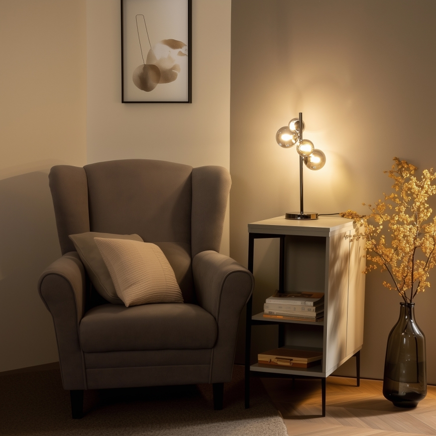 Brilagi - LED Stolna lampa MILLA 4xG9/3W/230V crni krom/dimljena