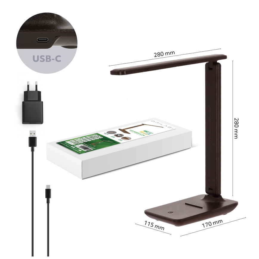 Brilagi - LED stolna lampa s prigušivanjem MODO LED/7W/230V 3000/4000/6500K smeđa