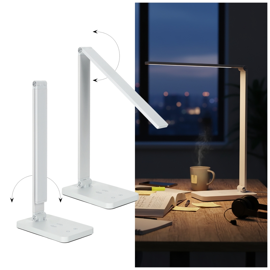 Brilagi - LED stolna lampa s dodirnim prigušivačem i bežičnim Qi punjenjem MODO CHARGE LED/7W/5V 3000/4000/6000K bijela