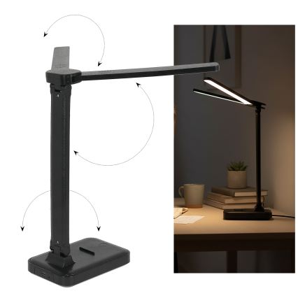 Brilagi - LED stolna lampa s mogućnošću prigušivanja MODO DUO LED/8W/5V 3000/4000/6500K crna