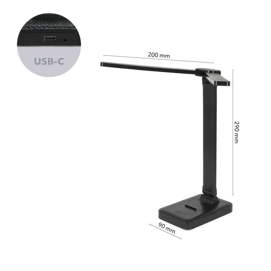 Brilagi - LED stolna lampa s mogućnošću prigušivanja MODO DUO LED/8W/5V 3000/4000/6500K crna