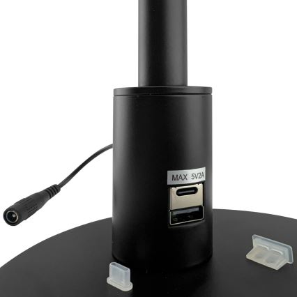 BRILAGI - LED stolna lampa s podesivom svjetlinom i USB priključcima VARIO LED/7W/230V 3000-6500K CRI 96 crna