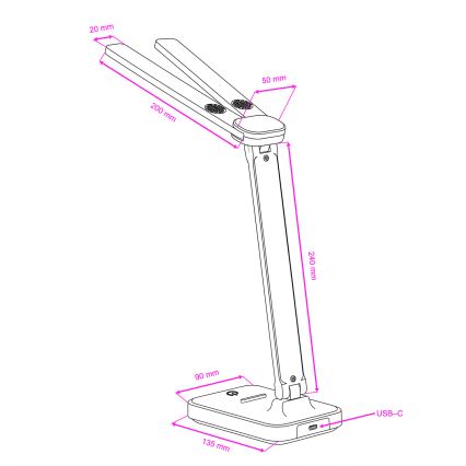BRILAGI - LED stolna svjetiljka s prigušivanjem MODO DUO LED/8W/5V 3000/4000/6500K bijela