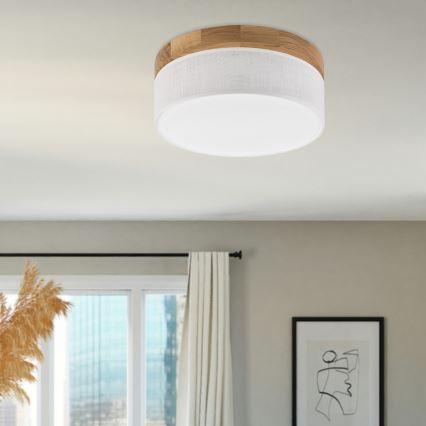 Brilagi - LED Stropna lampa BELLADONNA LED/20W/230V Ø 30 cm bijela/ hrast