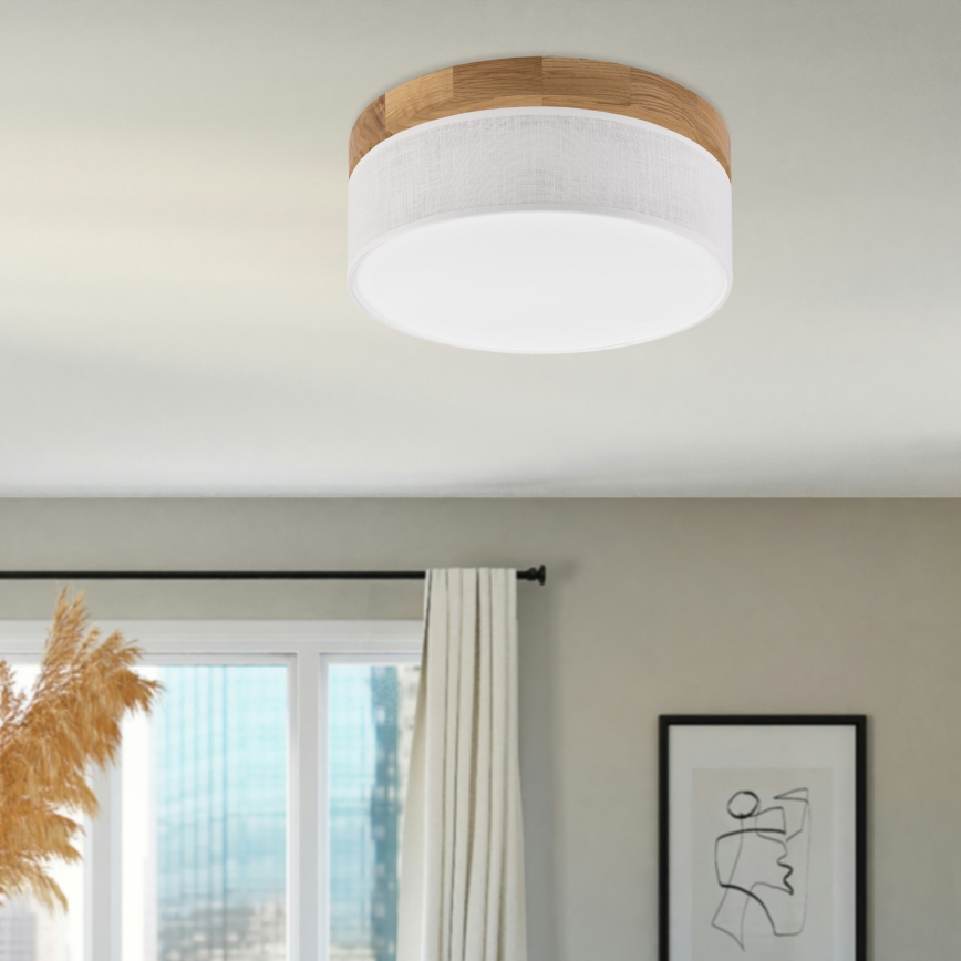 Brilagi - LED Stropna lampa BELLADONNA LED/20W/230V Ø 30 cm bijela/ hrast