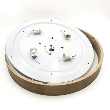Brilagi - LED Stropna Lampa CARVALHO 4xE27/60W/230V hrast ø 57,5 cm