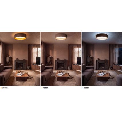 BRILAGI - LED stropna svjetiljka VELVET VARI LED/24W/230V 3000/4000/6500K Ø 45 cm smeđa/zlatna