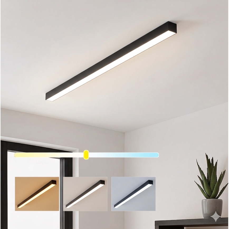 Brilagi - LED stropna nadgradna svjetiljka FULLDAY LED/30/40/50W/230V 2700/4000/6000K 150 cm UGR19 crna