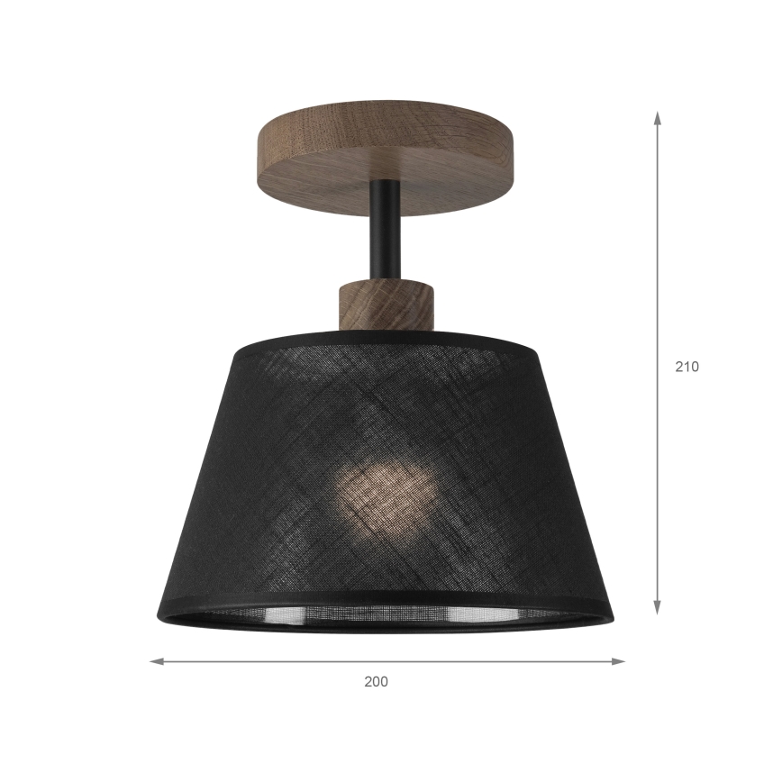 Brilagi - LED Stropna svjetiljka ANTHONY 1xE14/60W/230V hrast orah/crna