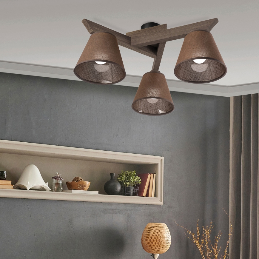 Brilagi - LED Stropna svjetiljka ANTHONY 3xE14/40W/230V hrast orah/smeđa
