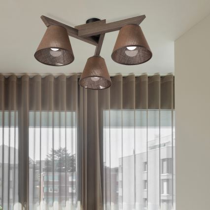 Brilagi - LED Stropna svjetiljka ANTHONY 3xE14/40W/230V hrast orah/smeđa