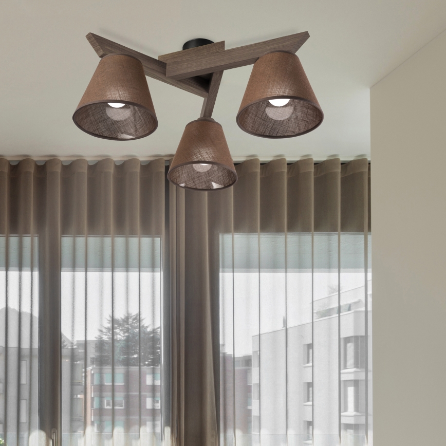 Brilagi - LED Stropna svjetiljka ANTHONY 3xE14/40W/230V hrast orah/smeđa