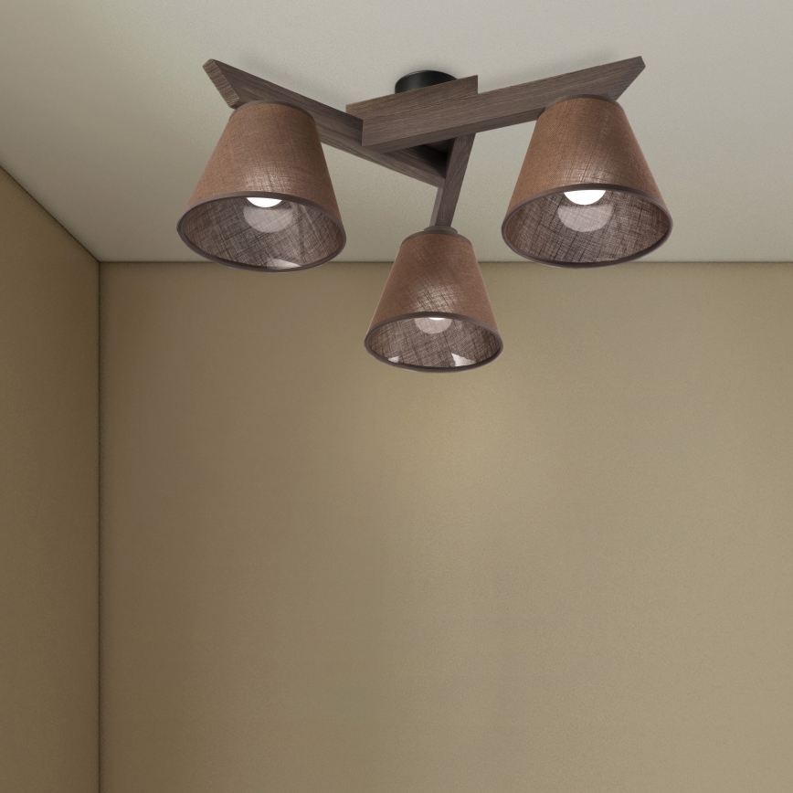 Brilagi - LED Stropna svjetiljka ANTHONY 3xE14/40W/230V hrast orah/smeđa