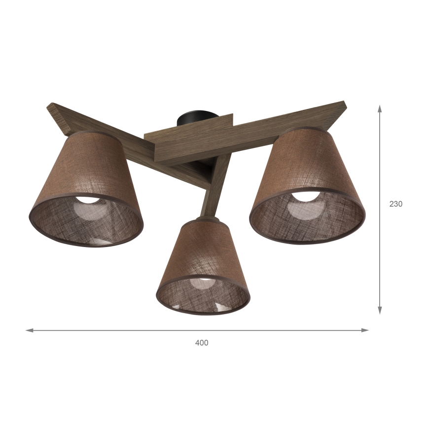 Brilagi - LED Stropna svjetiljka ANTHONY 3xE14/40W/230V hrast orah/smeđa