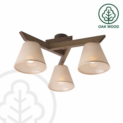 Brilagi - LED Stropna svjetiljka ANTHONY 3xE14/40W/230V hrast orah/bež