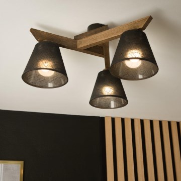 Brilagi - LED Stropna svjetiljka ANTHONY 3xE14/40W/230V hrast orah/crna
