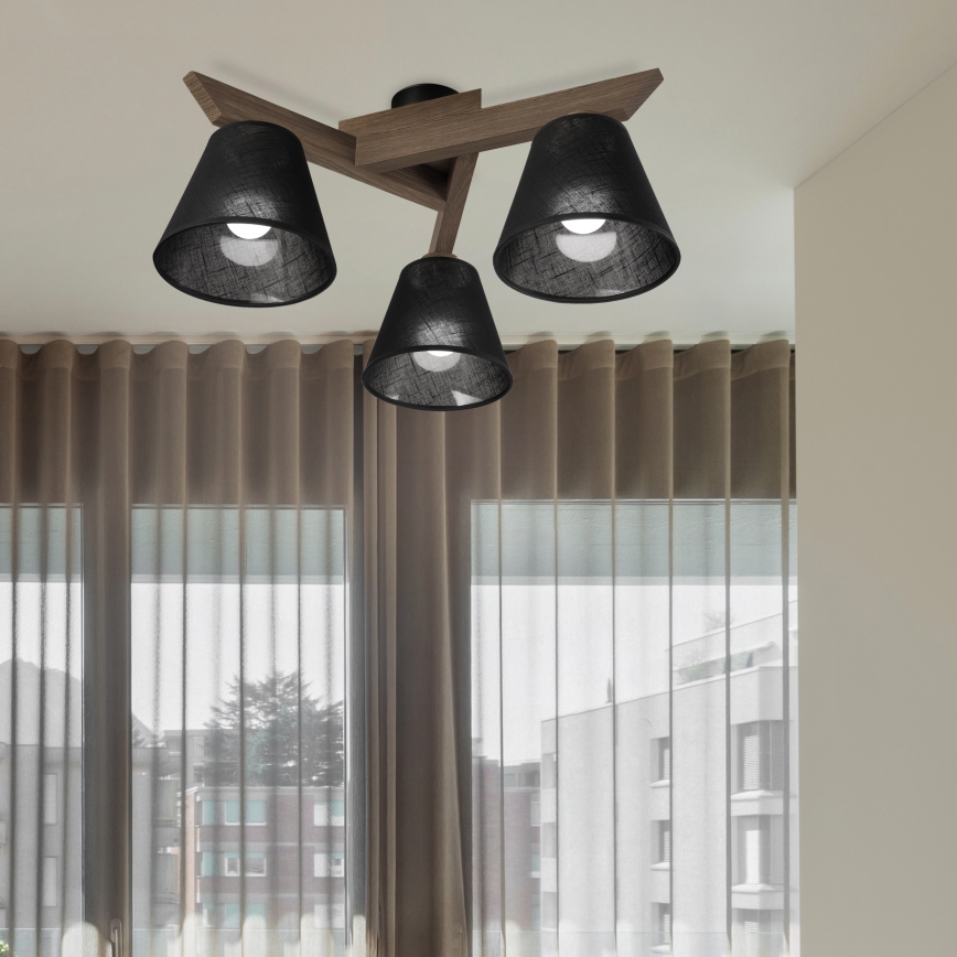Brilagi - LED Stropna svjetiljka ANTHONY 3xE14/40W/230V hrast orah/crna