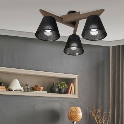 Brilagi - LED Stropna svjetiljka ANTHONY 3xE14/40W/230V hrast orah/crna
