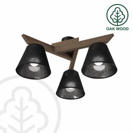 Brilagi - LED Stropna svjetiljka ANTHONY 3xE14/40W/230V hrast orah/crna