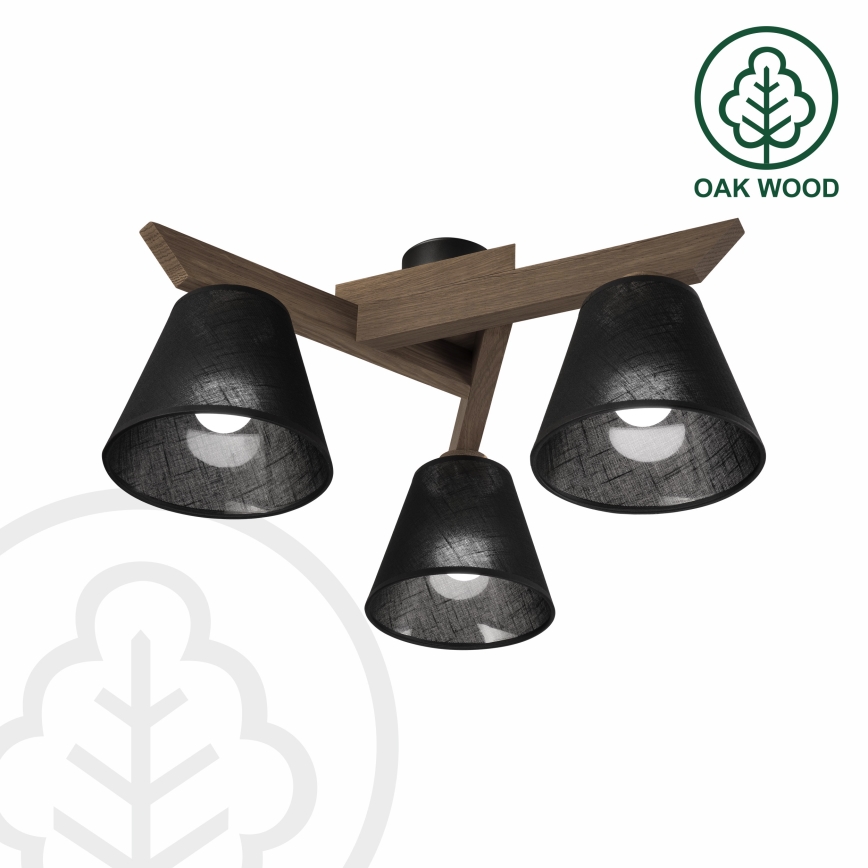 Brilagi - LED Stropna svjetiljka ANTHONY 3xE14/40W/230V hrast orah/crna