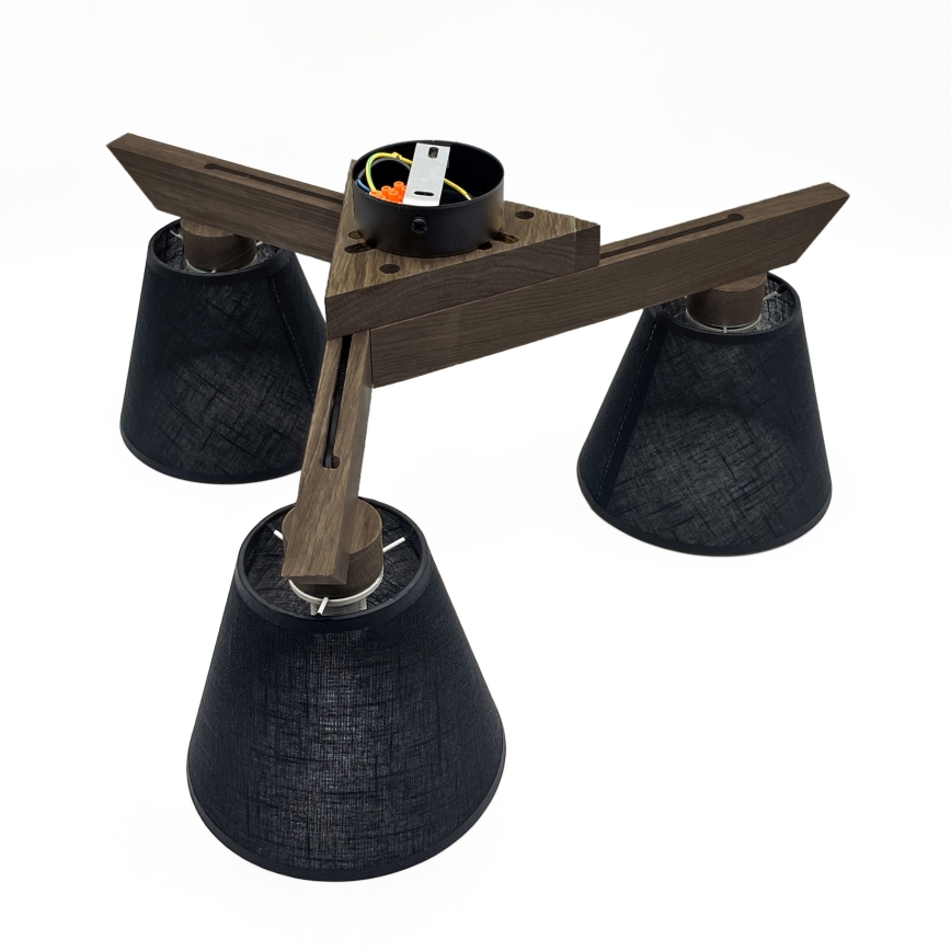 Brilagi - LED Stropna svjetiljka ANTHONY 3xE14/40W/230V hrast orah/crna