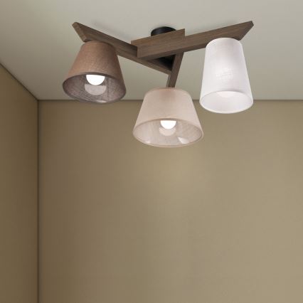 Brilagi - LED Stropna svjetiljka ANTHONY 3xE14/40W/230V hrast orah